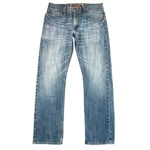 Levi’s 514 Slim Straight Jeans Light Wash Mid Rise Distressed Denim - 32x30